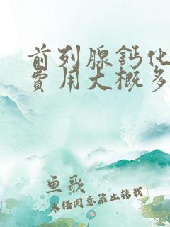 前列腺钙化手术费用大概多少钱