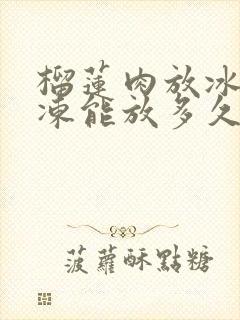 榴莲肉放冰箱冷冻能放多久