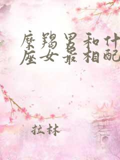 摩羯男和什么星座女最相配