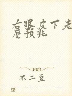 右眼皮下老跳什么预兆