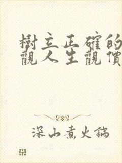 树立正确的世界观人生观价值观