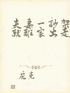 夫妻一吵架男的就离家出走