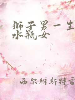 狮子男一生只爱水瓶女