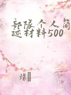 部队个人简要事迹材料500