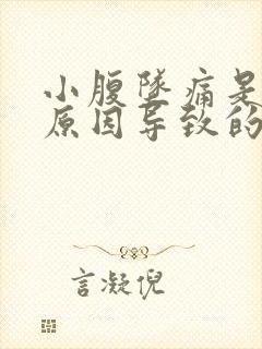 小腹坠痛是什么原因导致的