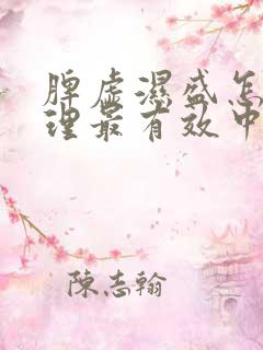 脾虚湿盛怎么调理最有效中成药