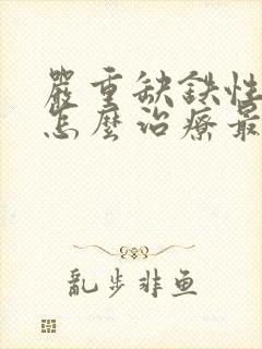 严重缺铁性贫血怎么治疗最快