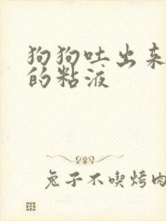 狗狗吐出来白色的粘液