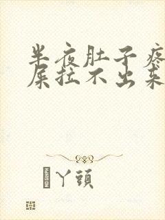 半夜肚子疼想拉屎拉不出来怎么回事