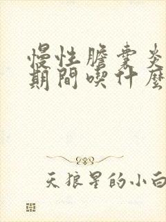 慢性胆囊炎发作期间吃什么