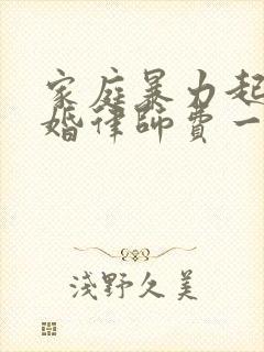 家庭暴力起诉离婚律师费一般多少钱