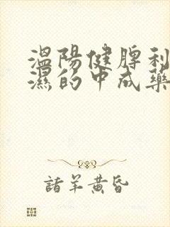 温阳健脾利水祛湿的中成药