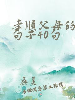 孝顺父母的经典句子40句