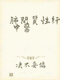 肺间质性纤维化 中医