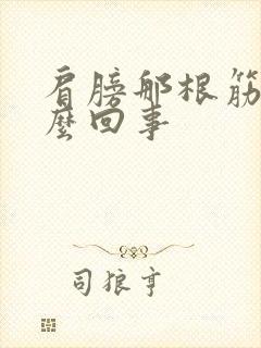 肩膀那根筋疼怎么回事