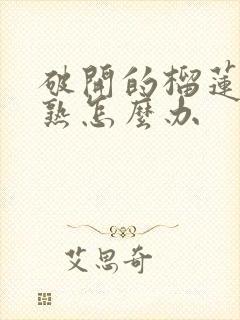 破开的榴莲肉没熟怎么办