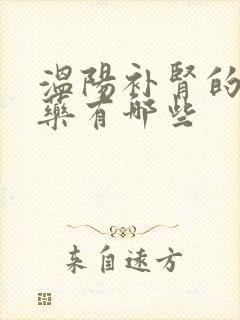 温阳补肾的中成药有哪些