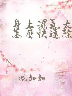 身上湿气太重 怎么快速除湿