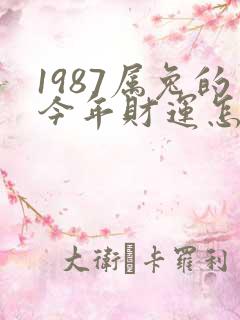 1987属兔的今年财运怎么样