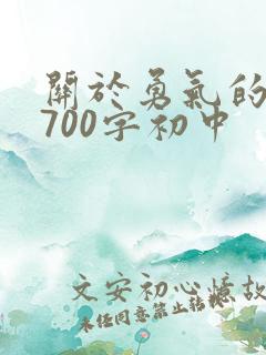 关于勇气的作文700字初中