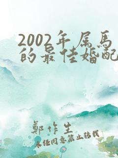 2002年属马的最佳婚配年龄是多少