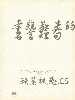 孝亲敬老的名人名言短句