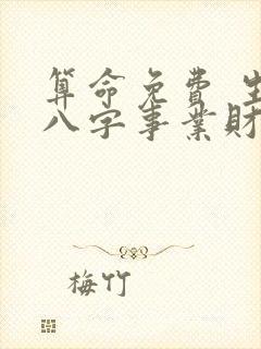 算命免费 生辰八字事业财运