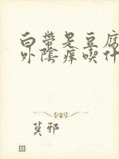 白带是豆腐渣状外阴痒吃什么药