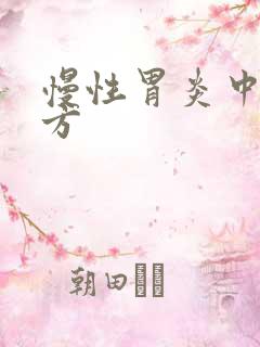 慢性胃炎中医名方