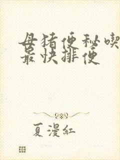 母猪便秘吃什么最快排便