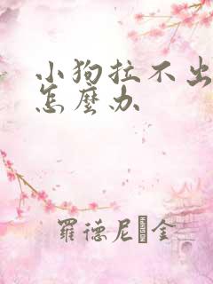 小狗拉不出粑粑怎么办