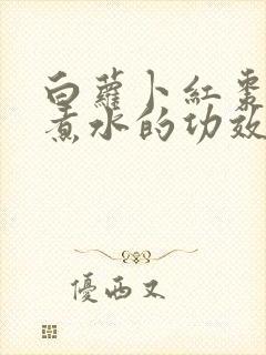 白萝卜红枣生姜煮水的功效