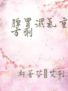 脾胃湿气重中药方剂