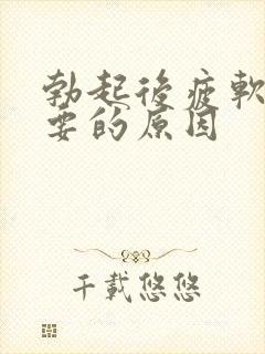 勃起后疲软最主要的原因