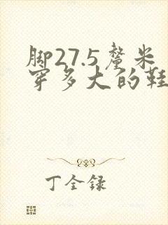 脚27.5厘米穿多大的鞋子