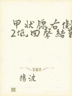 甲状腺右侧3*2低回声结节