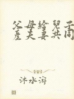 父母给儿子的遗产夫妻共同财产