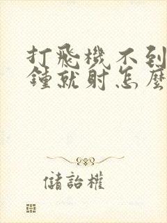 打飞机不到一分钟就射怎么办