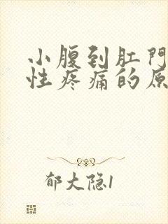 小腹到肛门痉挛性疼痛的原因