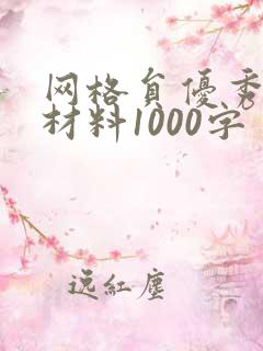 网格员优秀事迹材料1000字