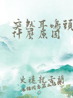 突然耳鸣头晕是什么原因