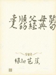 孝顺父母关爱老人的经典句子