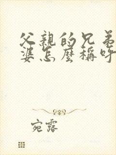 父亲的兄弟的老婆怎么称呼