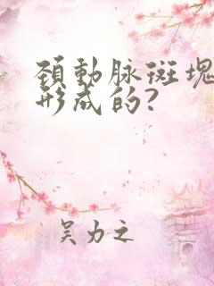 颈动脉斑块怎么形成的?