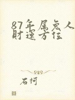 87年属兔人的财运方位