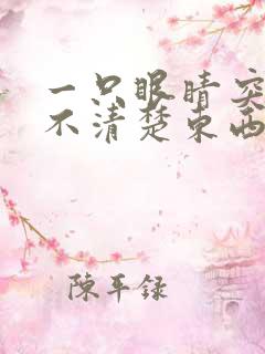 一只眼睛突然看不清楚东西模糊