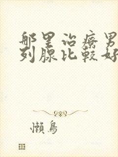 那里治疗男性前列腺比较好