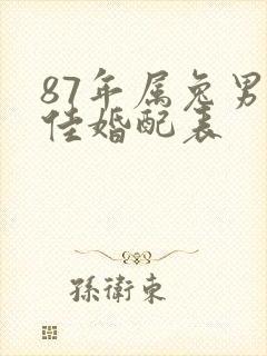 87年属兔男最佳婚配表