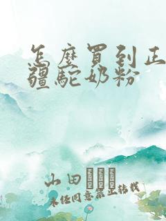 怎么买到正宗新疆驼奶粉