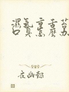 湿气重舌苔厚白口臭怎么办